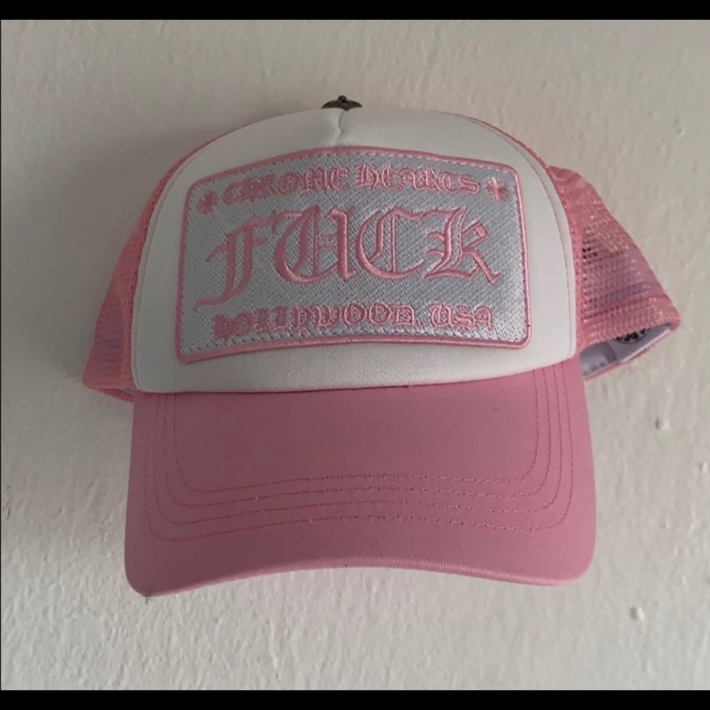 Chrome Hearts pink trucker hat